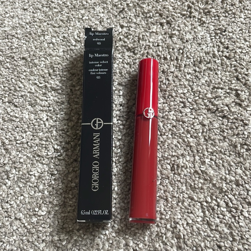Giorgio Armani LIP MAESTRO VELVET LIQUID LIPSTICK, 415 redwood, NEW
